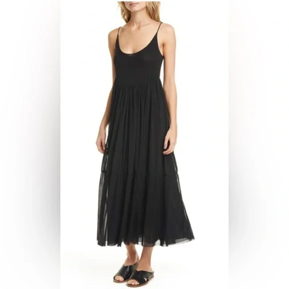 Vince | Dresses | Vince Black Maxi Dress Medium Never Worn Nwt Lightweight  Adjustable Straps | Poshmark